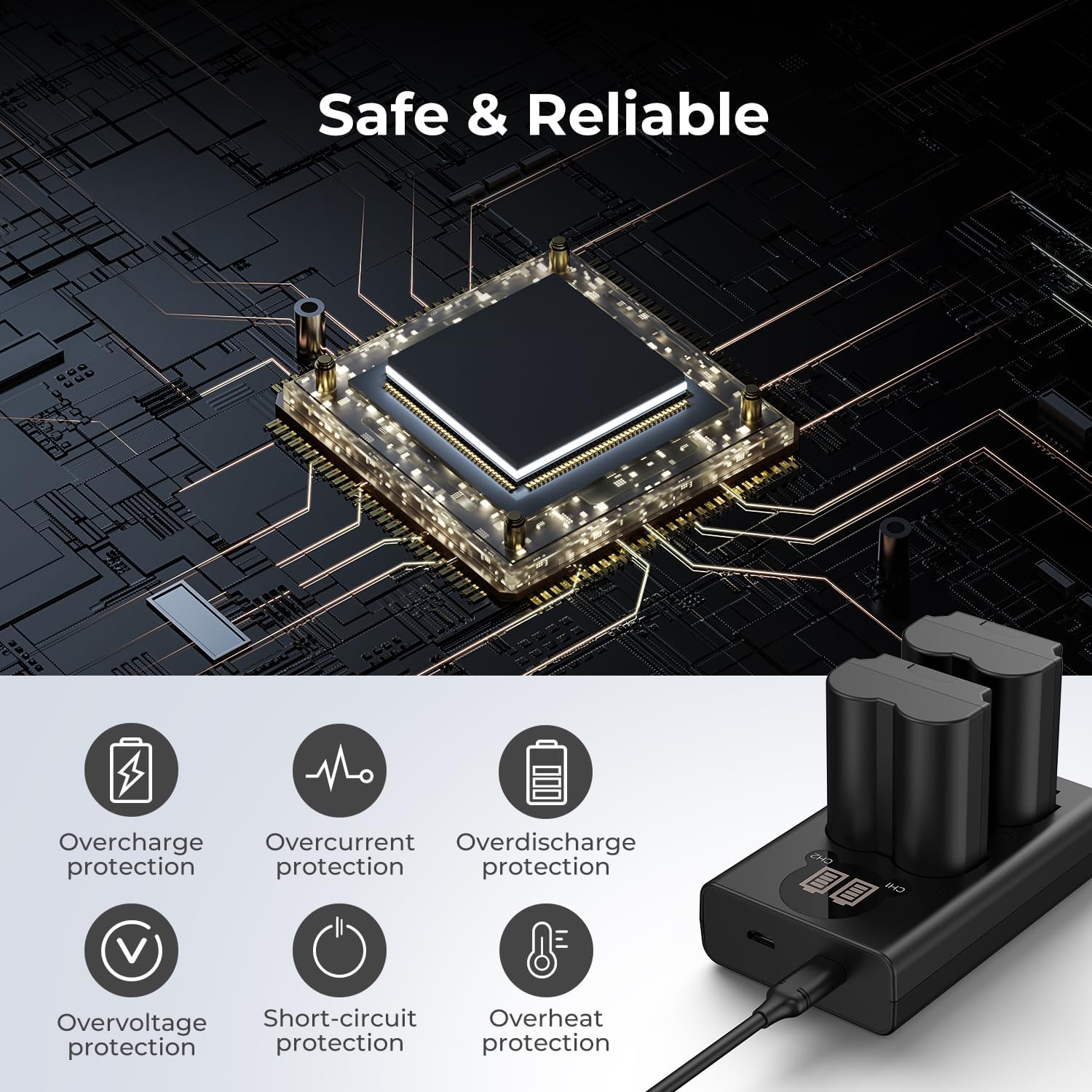 Thumbnail 4 de K&F CONCEPT NP-W235 Battery Charger with Dual-Slot and LCD Screen for Fujifilm X-Series