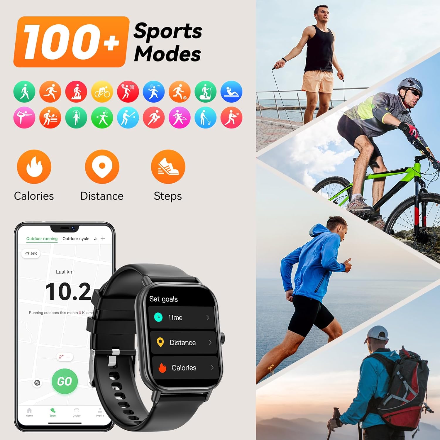 Thumbnail 3 de Smart Watch for Men and Women with Bluetooth Calls and 1.85” HD Display