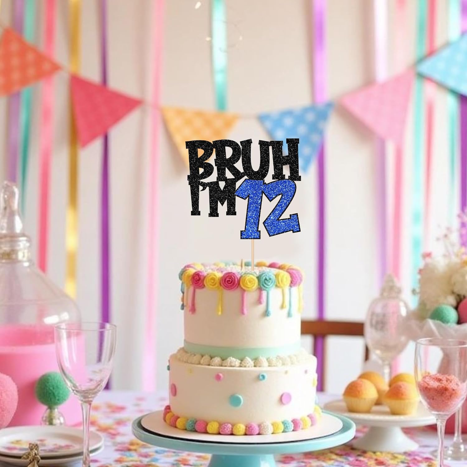 Detalle 2 de BRUH I'm 12 Cake Topper — Tortendeko 12 🎂