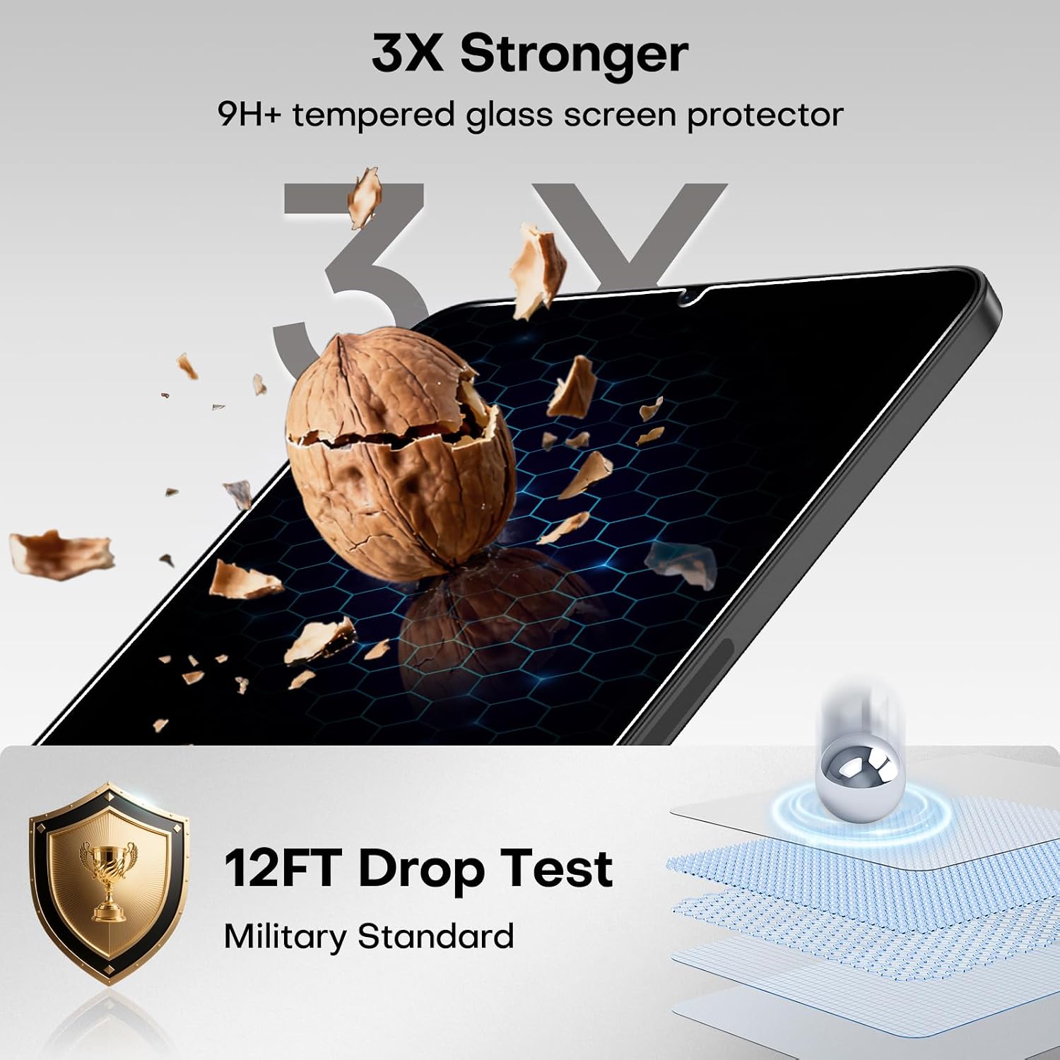Detalle 1 de OMOTON iPad Mini 6/7 8.3-Inch Privacy Tempered Glass Screen Protector, 2-Pack
