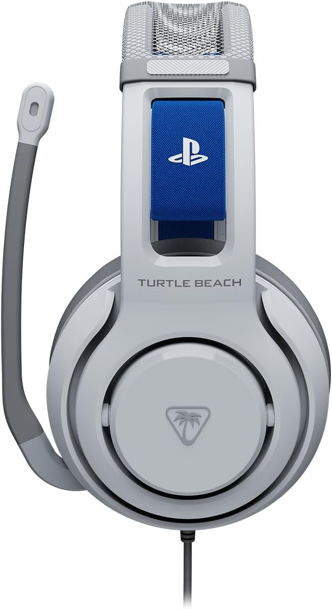 Detalle de Turtle Beach Atlas 200 cuffie da gioco bianche cablate per PlayStation con driver Nanoclear da 50 mm e microfono flip-to-mute