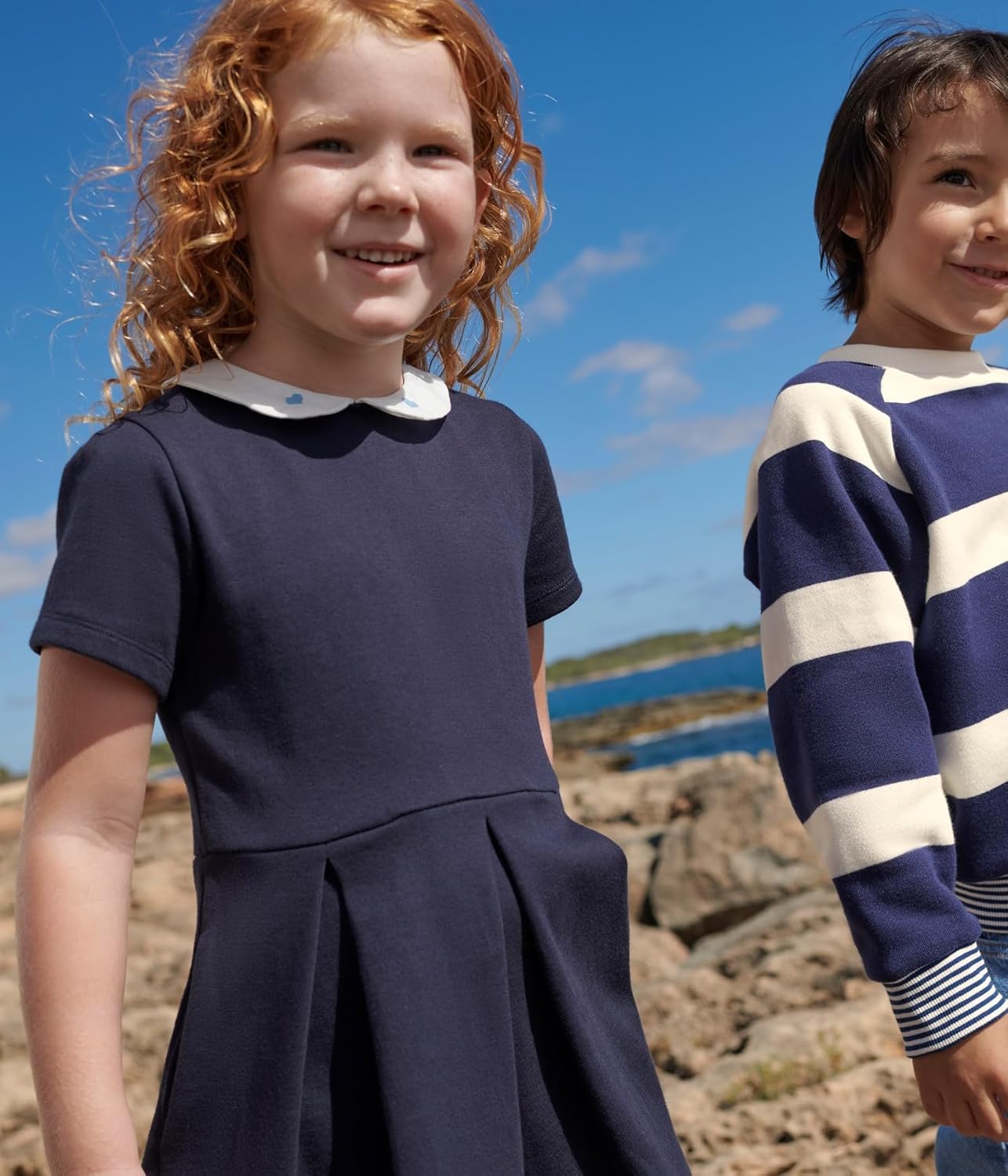 Thumbnail 3 de Petit Bateau robe fille à manches courtes en coton unie