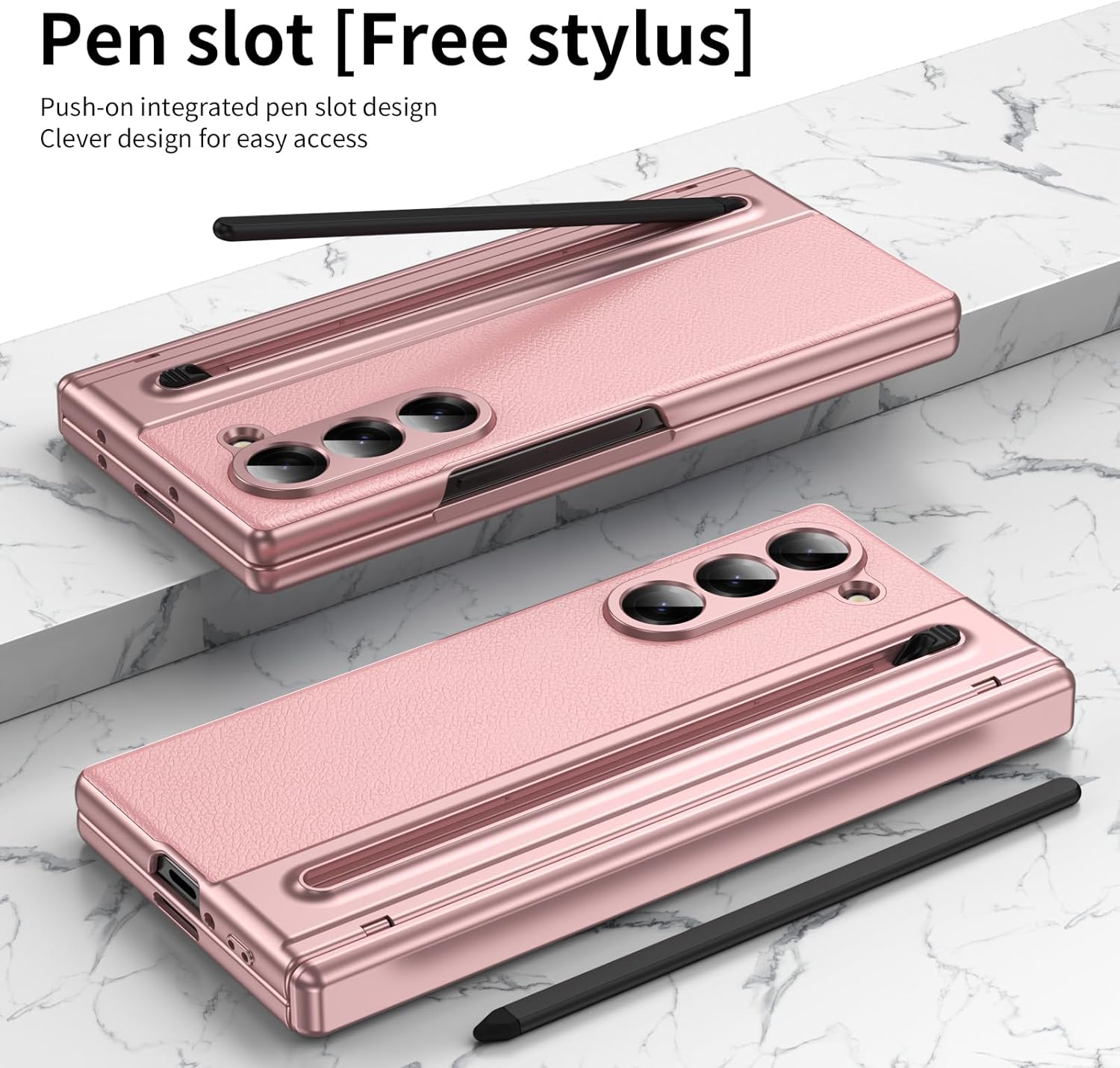 Thumbnail 3 de Custodia per Galaxy Z Fold5 con penna stilo integrata e cerniera protettiva – rosa