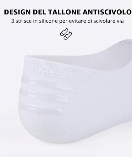 Detalle de CLOSEMATE 6 Paia Fantasmini Uomo Donna in Cotone Traspiranti Antiscivolo