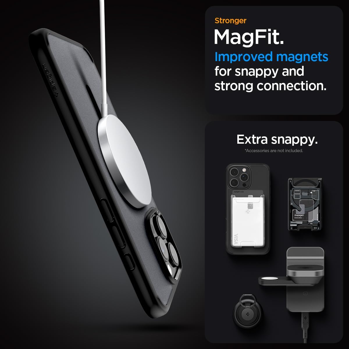 Thumbnail 6 de Spigen Ultra Hybrid MagFit pour iPhone 16 Pro Max (MagSafe) – coque semi-transparente Frost Noir
