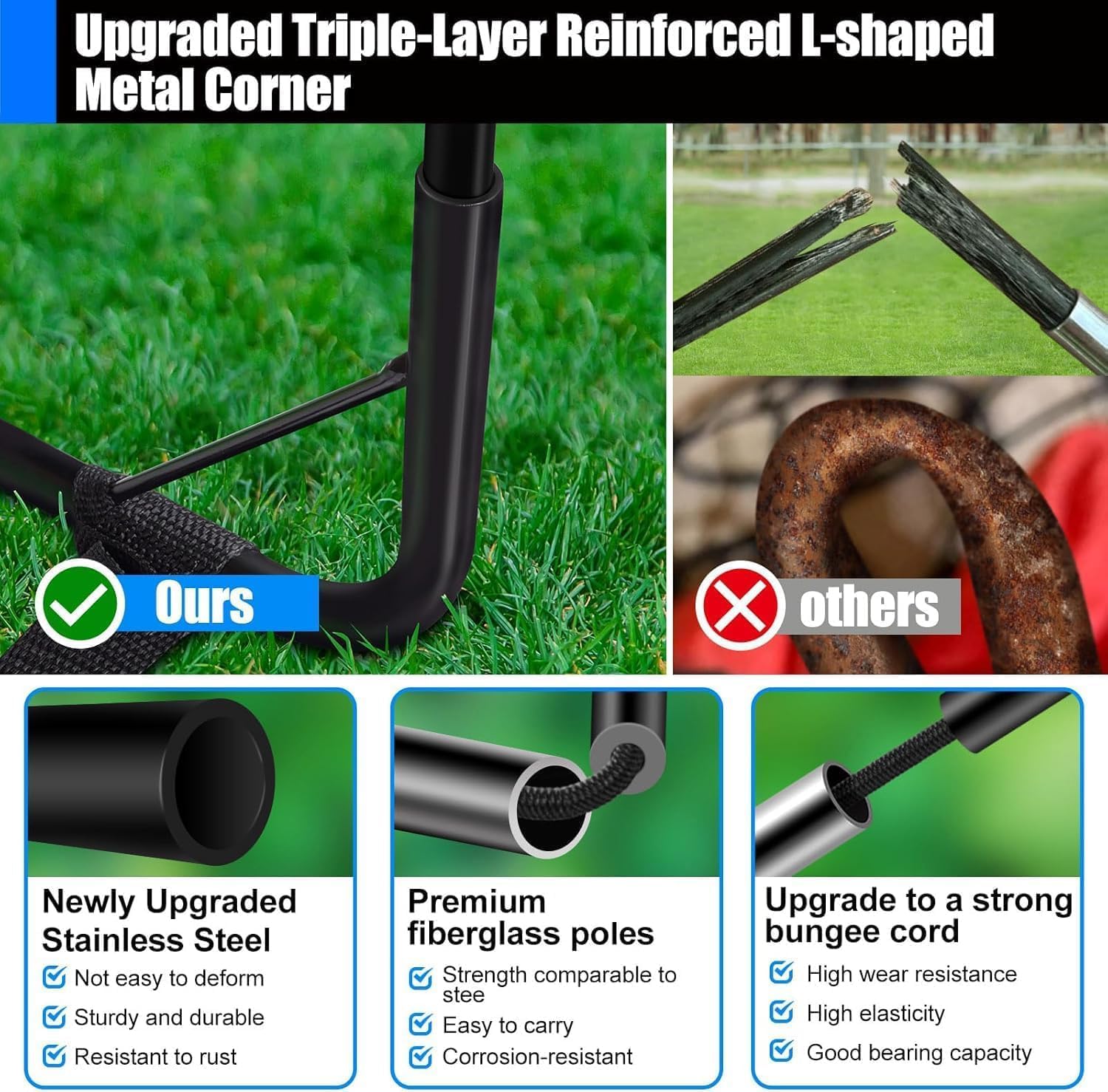 Thumbnail 3 de Kids Soccer Goals for Backyard Set – 2 Pack Portable Pop Up Soccer Nets with Ball and Accessories