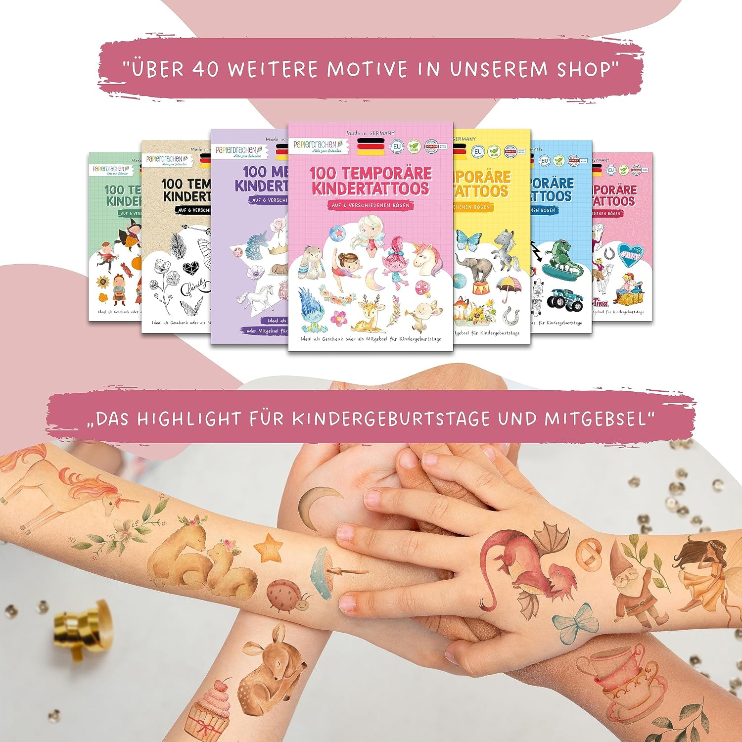 Thumbnail 4 de Papierdrachen 100 Hautfreundliche Kindertattoos