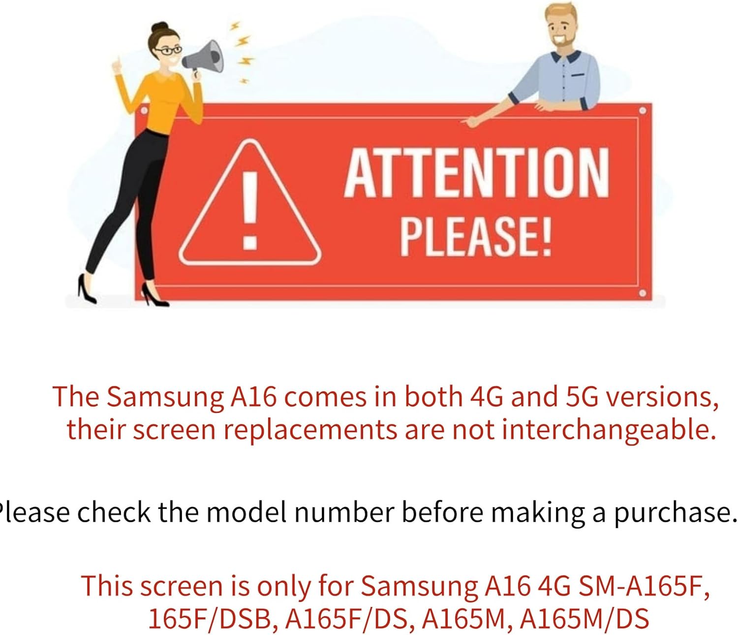 Detalle de ZOETEC Screen Replacement for Samsung Galaxy A16 4G (SM-A165F/DS, A165M) – Full LCD Assembly with Frame and Tools