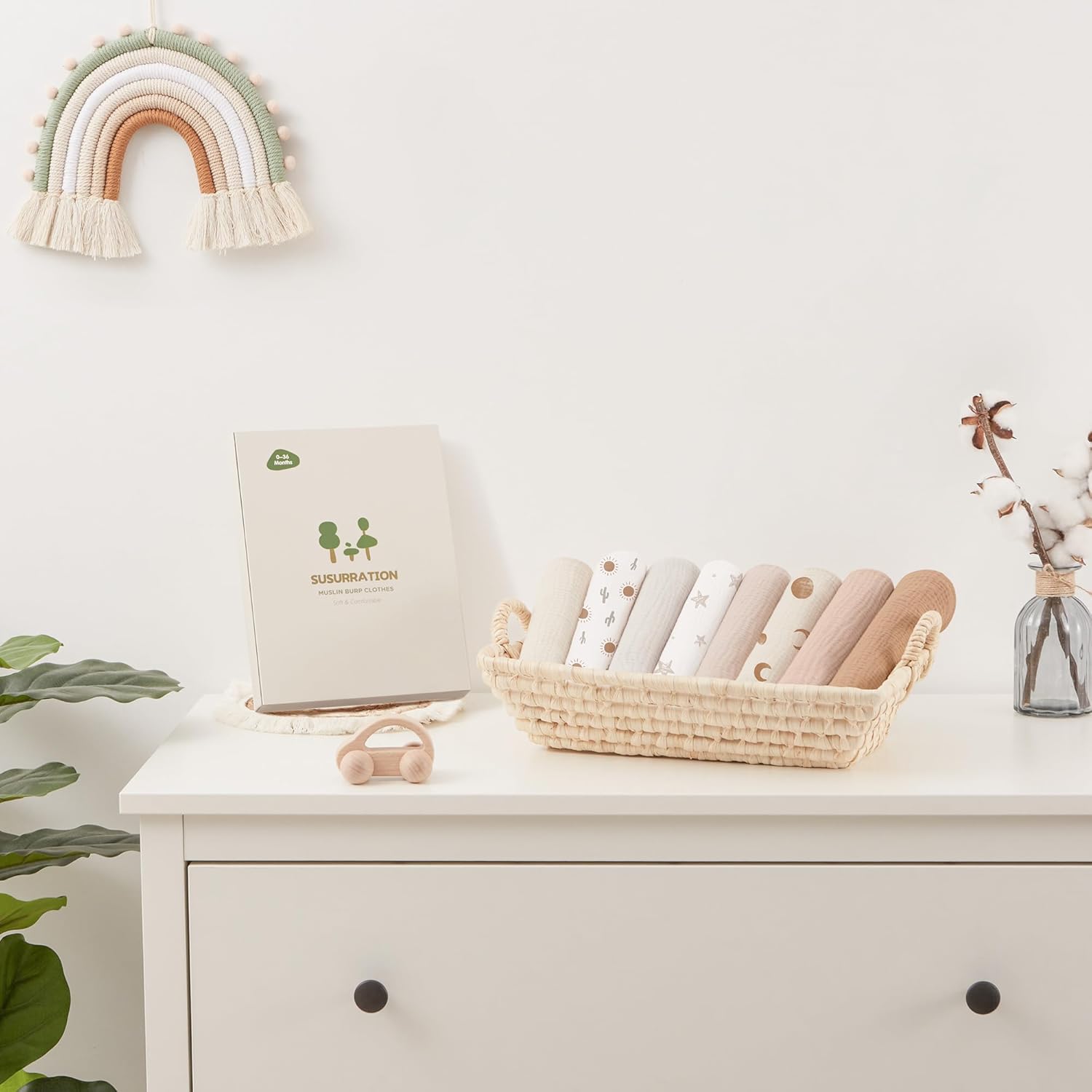 Thumbnail 5 de Susurration Mulltücher Baby Spucktücher 8er-Set (100% Baumwolle, 60x60 cm) – Musselin für Jungen und Mädchen