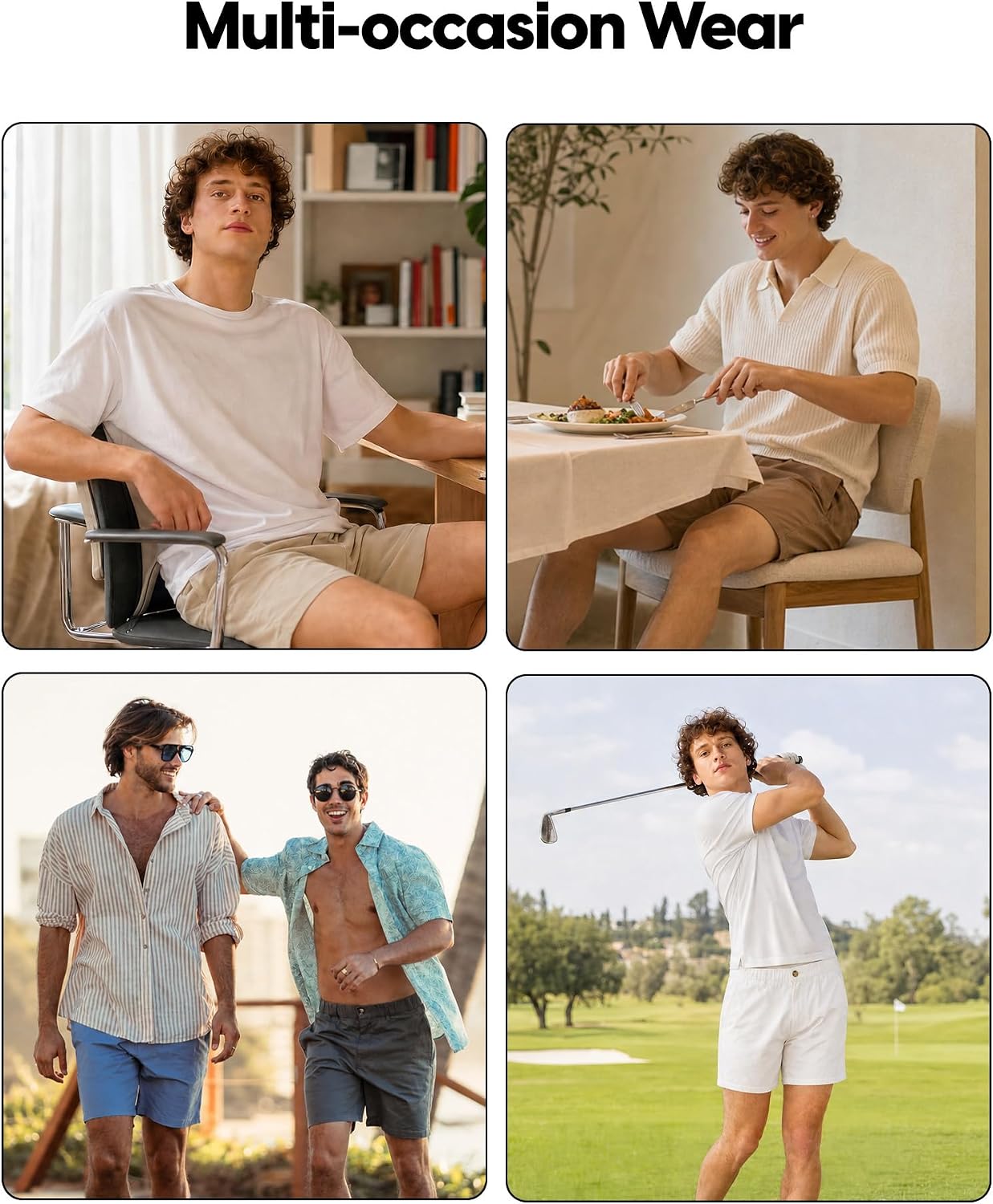 Detalle de maamgic Men's Classic-fit 5.5" Cotton Casual Shorts