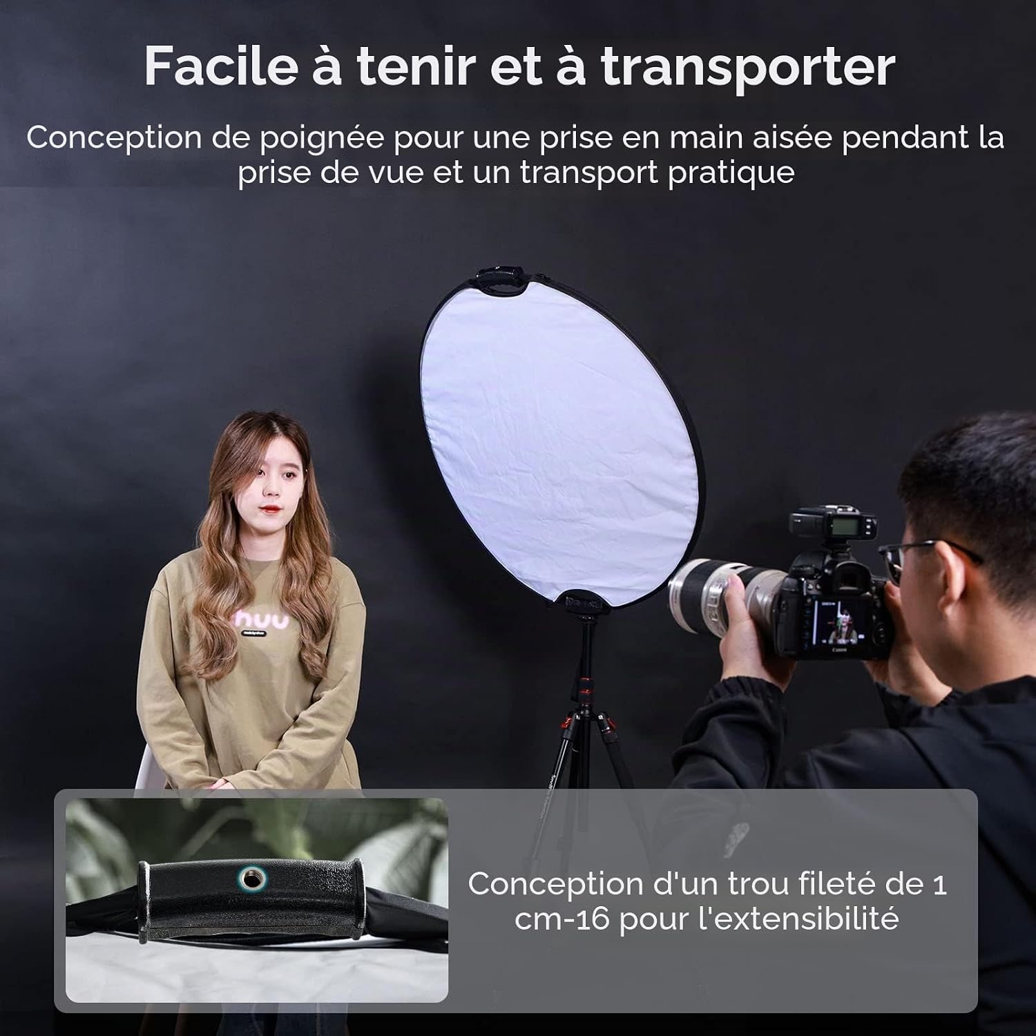 Detalle de SMALLRIG 32" (80 cm) réflecteur pliable 5 en 1 avec poignées 4129