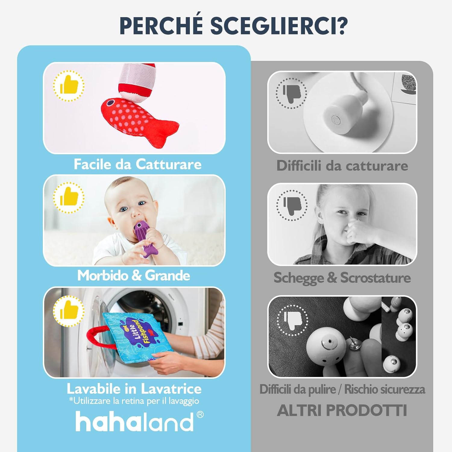 Thumbnail 6 de Hahaland Giochi Bambini 1 Anno Montessori – 22 pezzi pesca morbido, educativo e sicuro