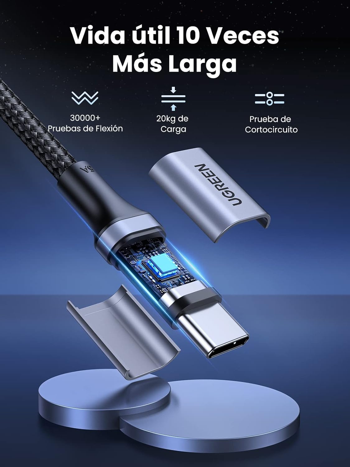 Thumbnail 6 de UGREEN 2Pack Cable USB C PD 3.0 100W 1M