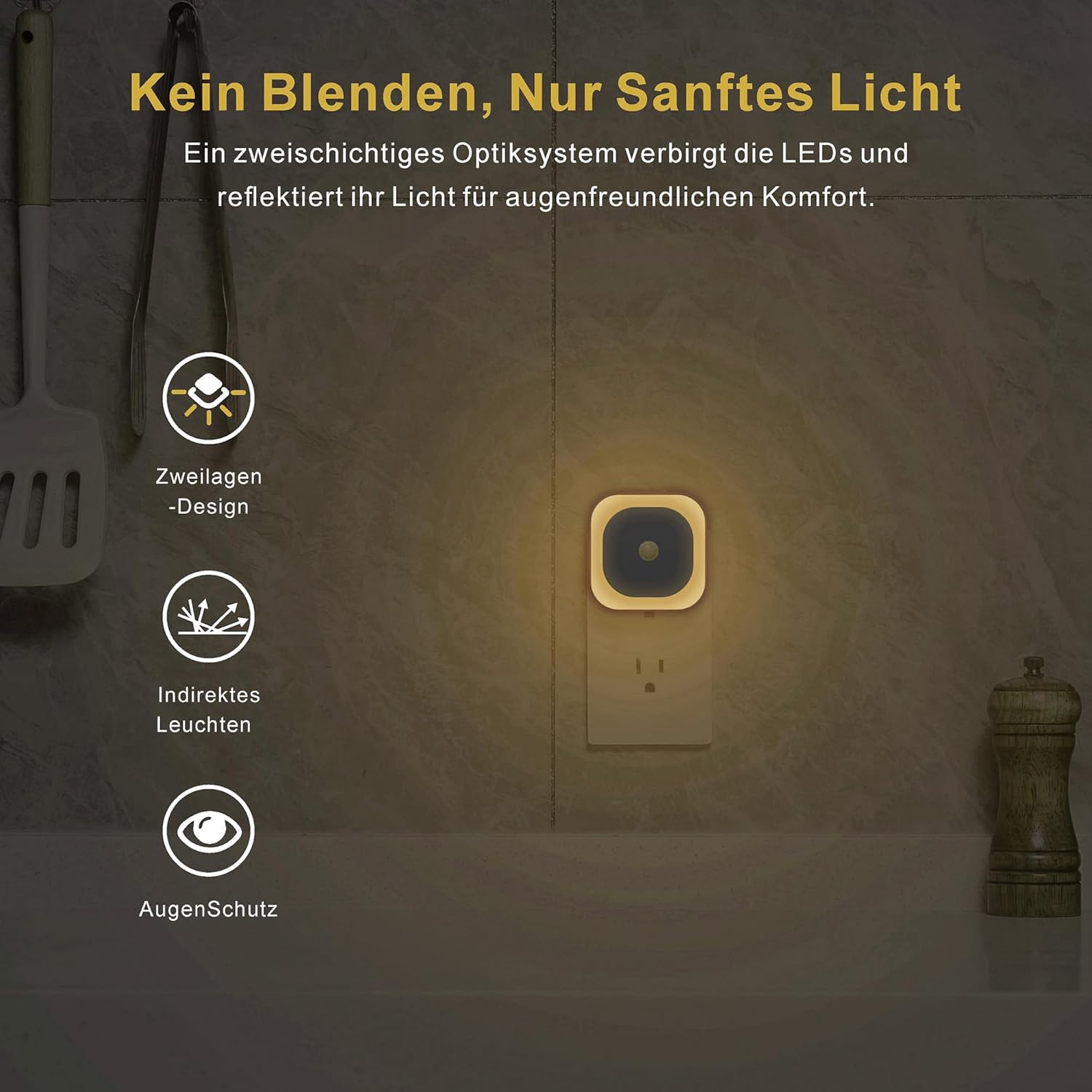Thumbnail 4 de YUNLEX Nachtlicht Steckdose 2er-Set mit Bewegungs- und Dämmerungssensoren