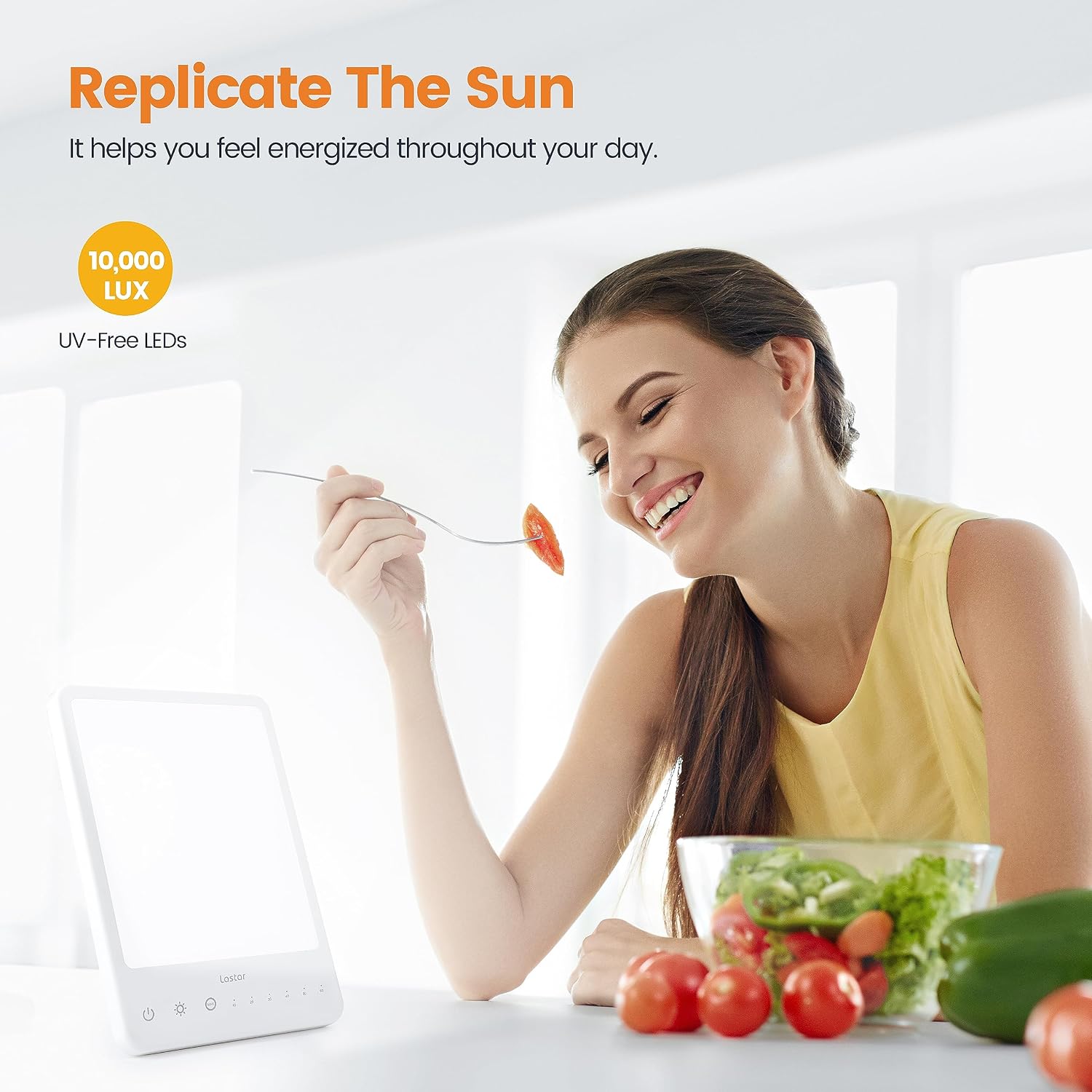 Detalle 2 de LASTAR CM003 Sun Lamp, 10,000 Lux UV-Free Light with Timer