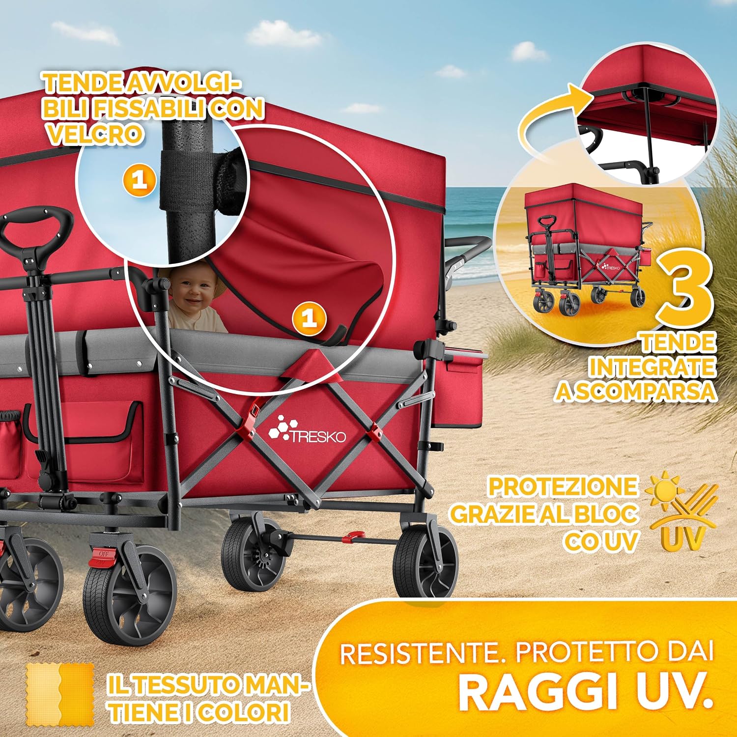 Detalle 2 de TRESKO Carrello pieghevole 150 kg 🛒
