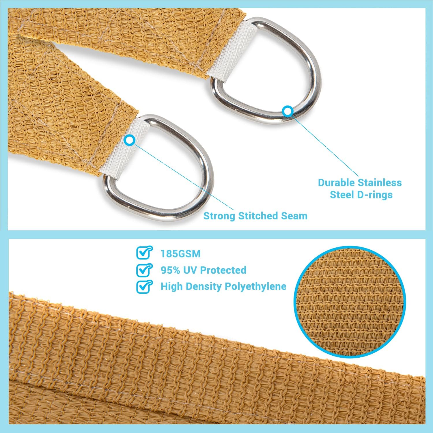 Thumbnail 2 de Asteroutdoor Rectangle Shade Sail 10' x 13