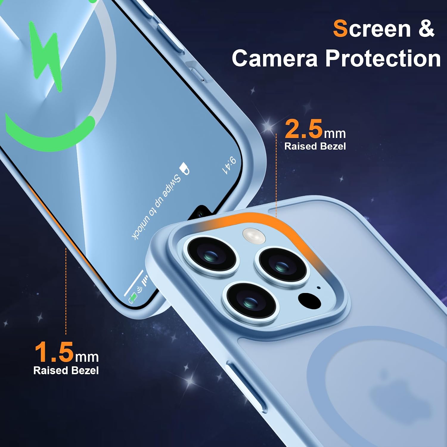 Thumbnail 4 de ORETECH Hülle 6,7 Zoll iPhone 13 Pro Max Sierra Blau