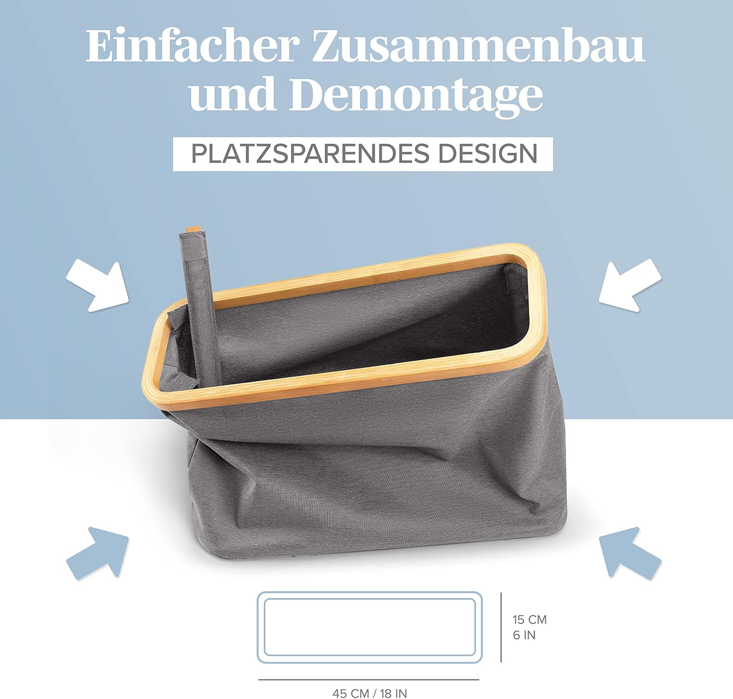 Thumbnail 4 de LONBET Toilettenpapier-Aufbewahrungsbox mit Deckel aus Bambus (für 12 Rollen), grau, stapelbar