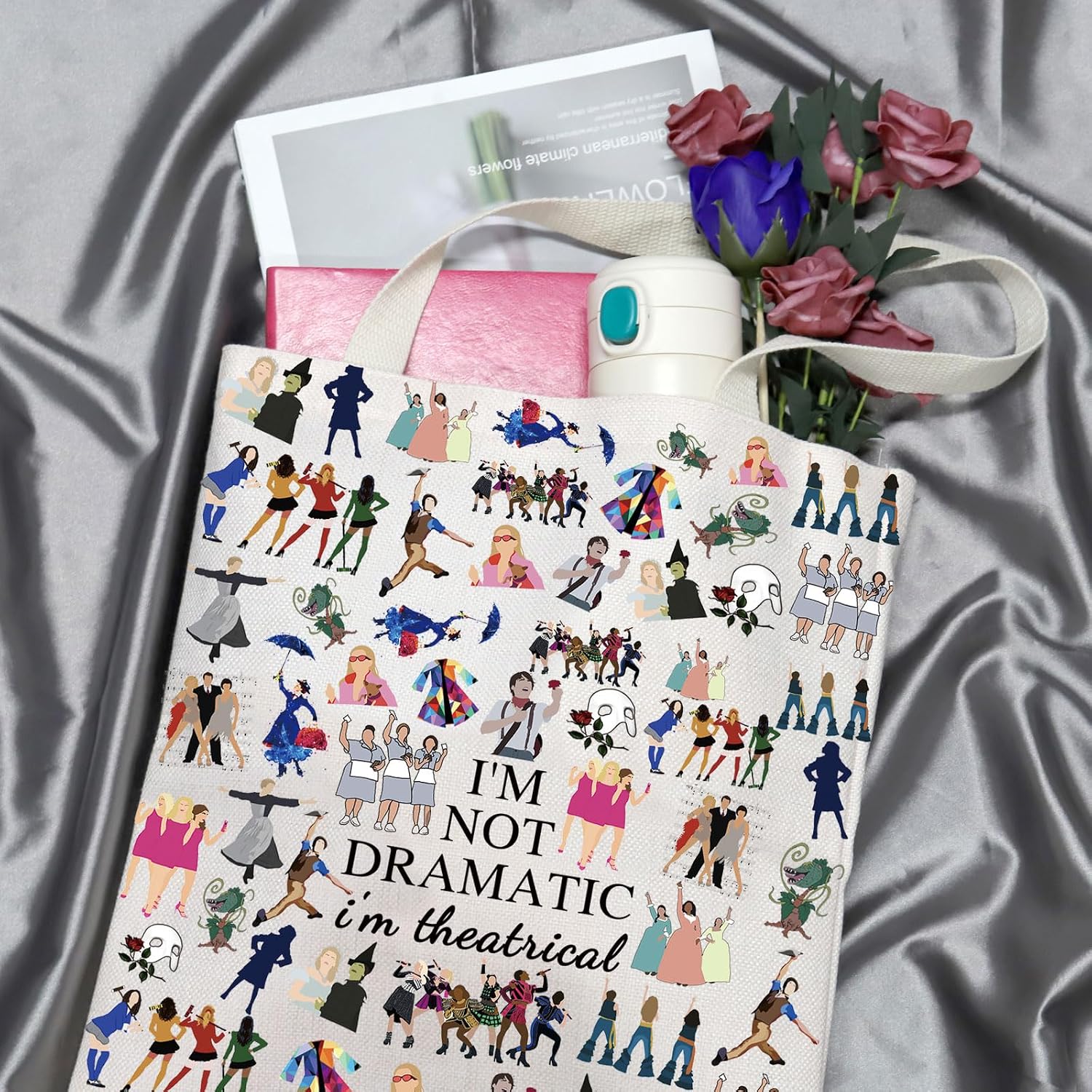 Detalle de JTOUK Broadway Musical Gift Makeup Bag: Theatrical Themed Storage with Style
