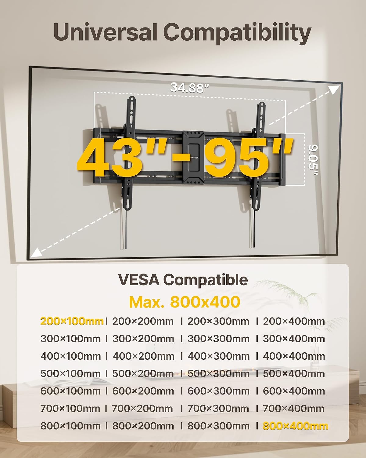 Detalle 2 de monTEK Tilting TV Wall Mount for 43–95-Inch TVs