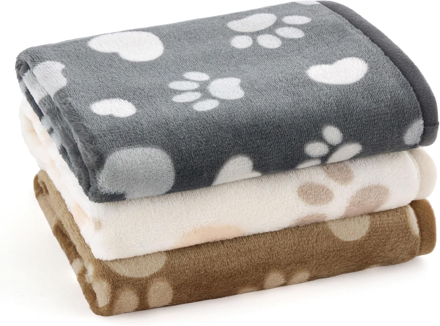 Detalle de Bedsure 3-Pack Fleece Dog Blankets (M, 76x102 cm) – Soft, Washable, Multi-Use