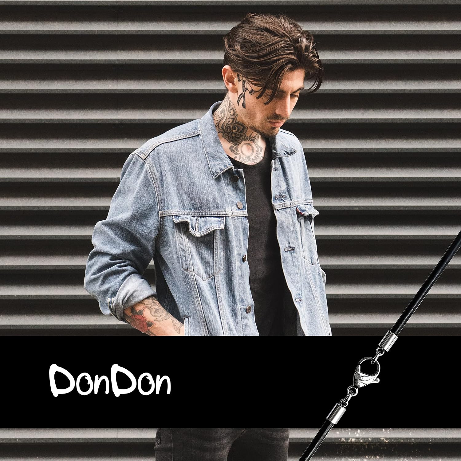 Thumbnail 5 de DonDon collar de cuero 50 cm con martillo de Thor
