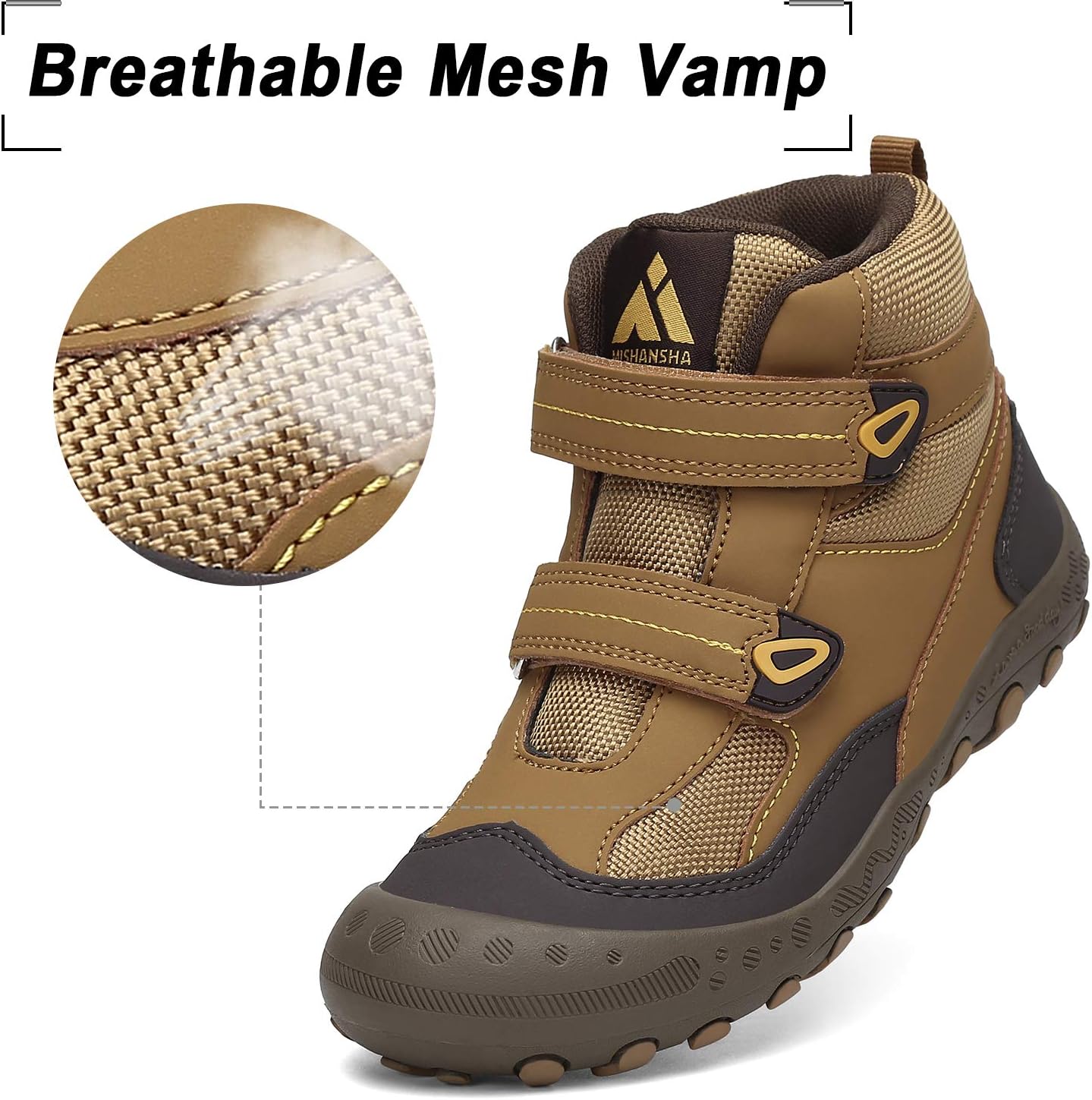 Detalle de Mishansha Kids Hiking Boots: Water-Resistant, Anti-Collision Toddler Footwear