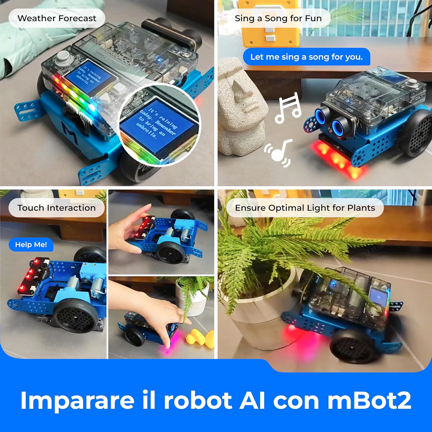 Thumbnail 4 de Makeblock mBot2 robot programmabile per bambini (8-12 anni) con Scratch e Python, supporto WiFi e CyberPi