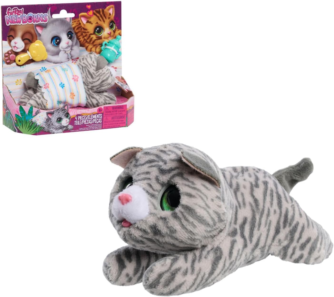 Detalle de furReal Newborns Kätzchen – Interaktives Plüschtierkätzchen von Just Play