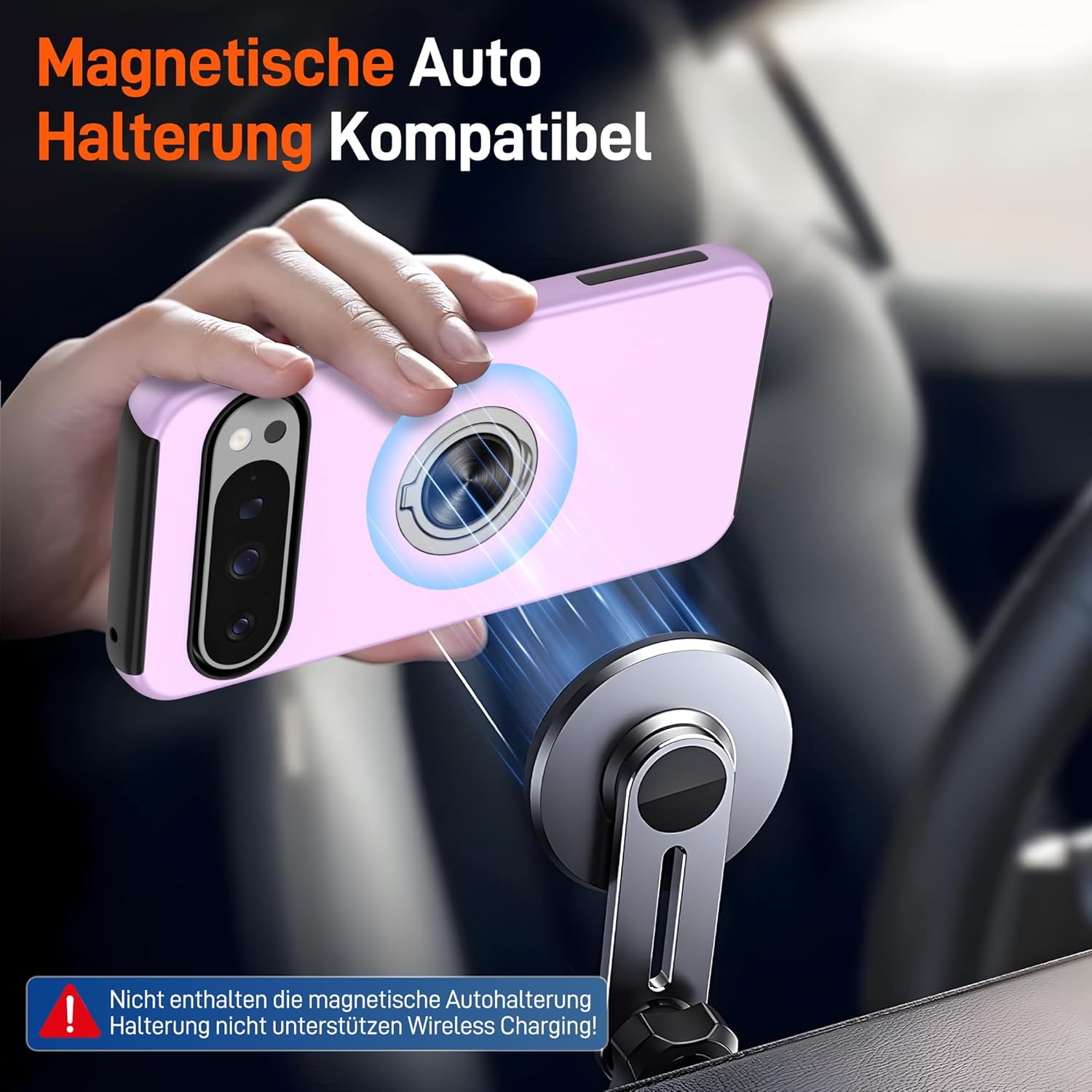Thumbnail 4 de Pilaru Hülle für Google Pixel 9/9 Pro – 360° drehbarer Ständer, 2 Displayschutzfolien und Stoßschutz