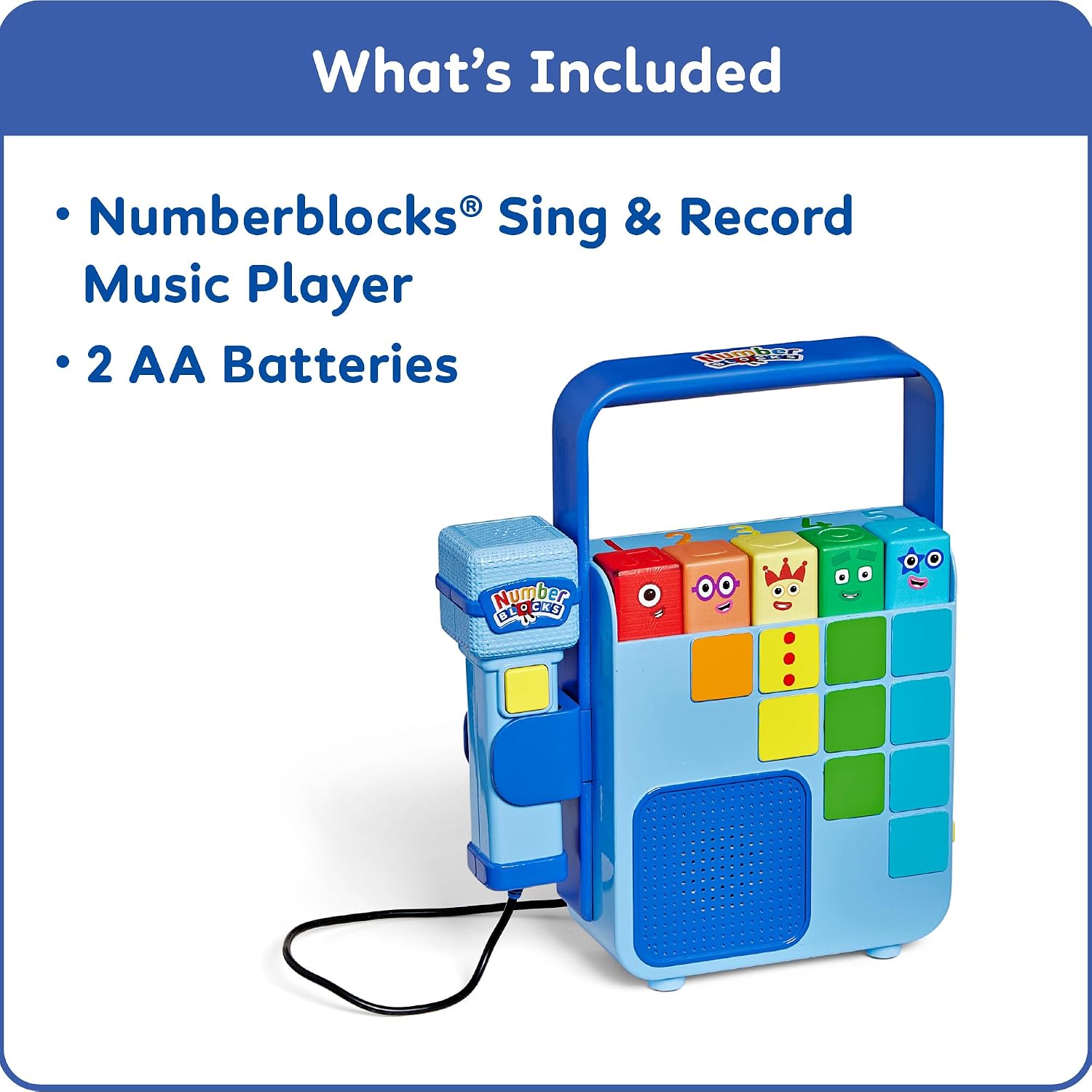 Detalle 2 de Learning Resources Numberblocks Sing and Record Music Player – a portable counting musical toy