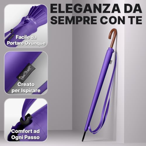 Thumbnail 7 de Royal Walk Ombrello grande automatico antivento, 16 stecche in fibra di vetro