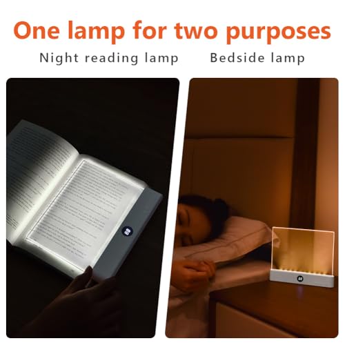 Thumbnail 7 de HOTUT Piatto LED Libro Lampada – Lampada da Lettura a Pannello Piattto, Luce Tre Colori e Spegnimento Timer, Bianco