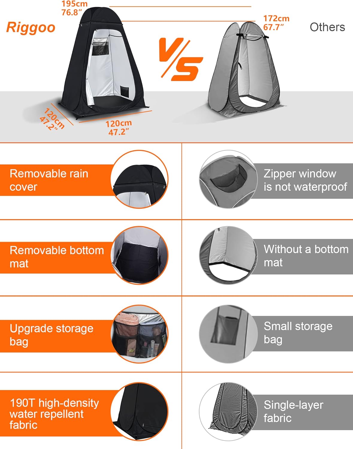 Thumbnail 4 de Pop Up Toilet Tent Riggoo: Portable Privacy Shelter for Camping and Outdoor Change
