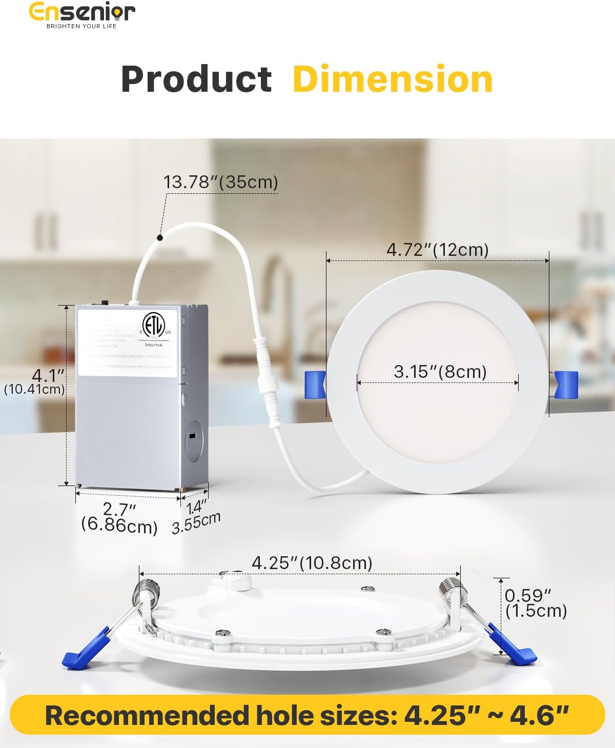 Detalle de 4 Inch Ensenior LED Recessed Lights 9W Pack
