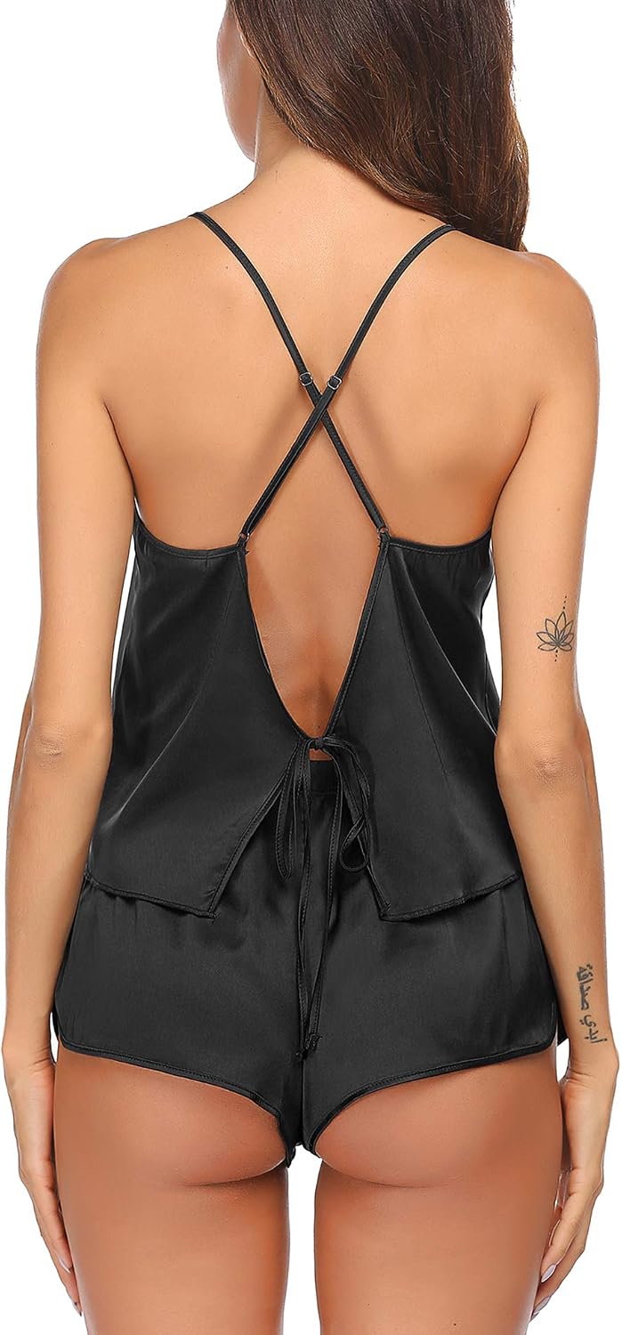 Detalle de Ekouaer Satin Pajama Set
