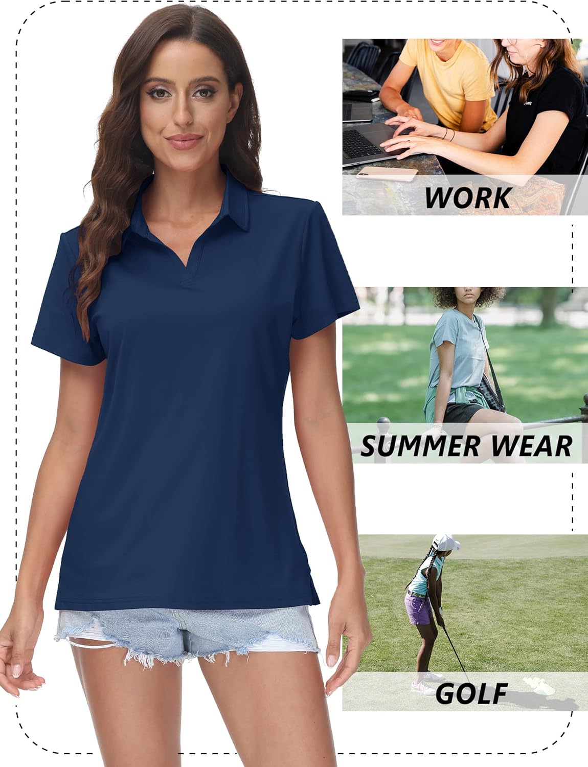 Thumbnail 6 de TACVASEN V-Neck Polo UPF 50+
