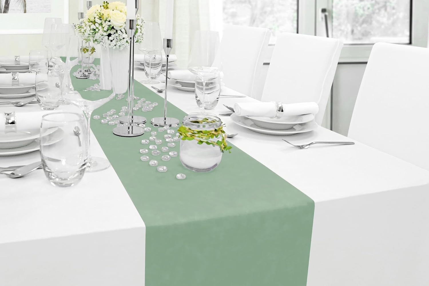 Thumbnail 2 de MODERNO VliesTischläufer Grün 30 cm x 25 m