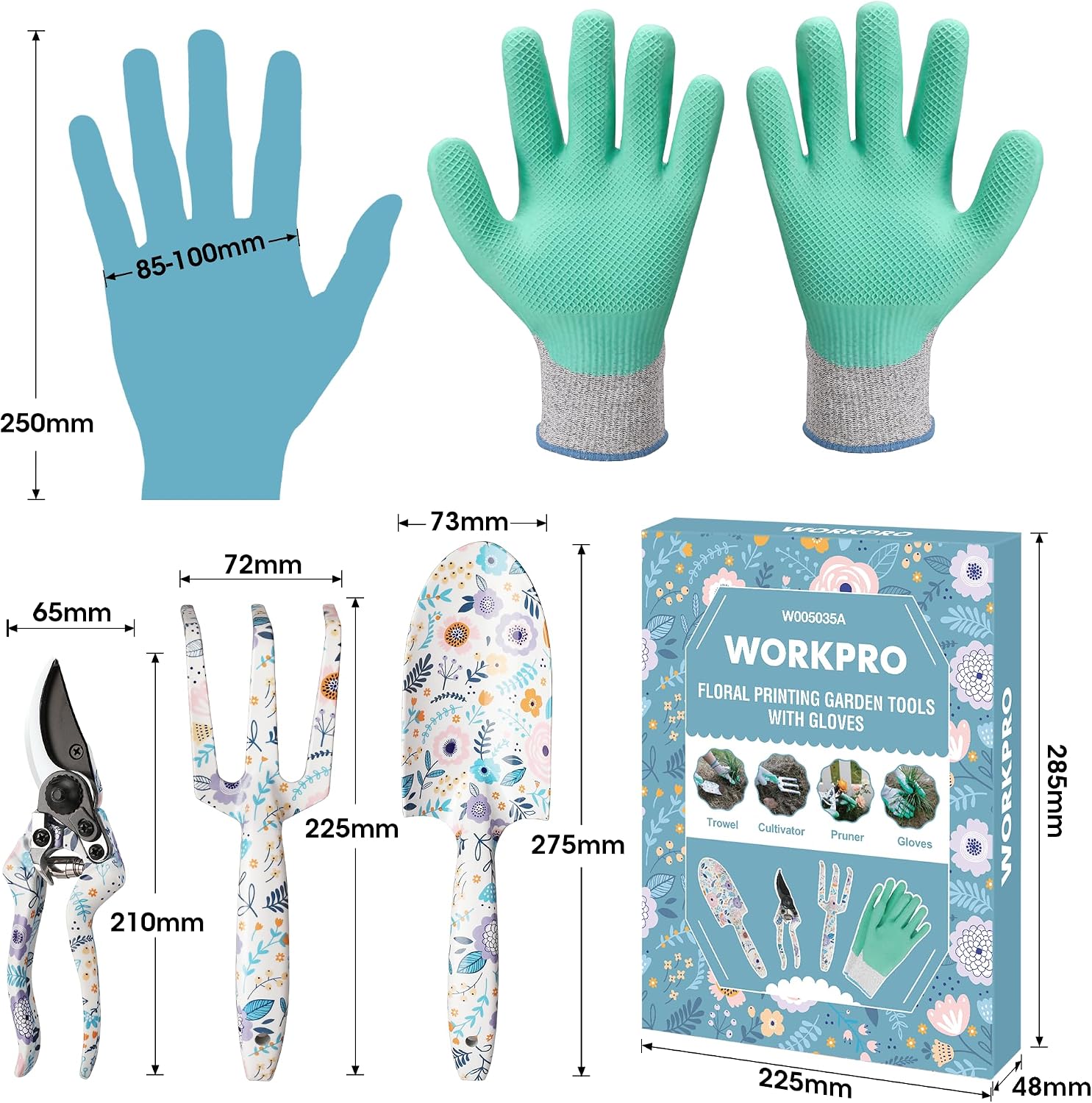 Detalle 2 de WORKPRO Ensemble d'outils de jardinage 4 pièces ⚙