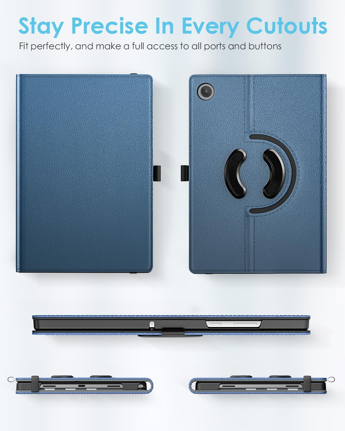Detalle 2 de TiMOVO Drehbare Hülle für Samsung Galaxy Tab A11+/A11 Plus 11 Zoll 2025 — Denim Blau, 90° Stand, Auto Sleep/Wake