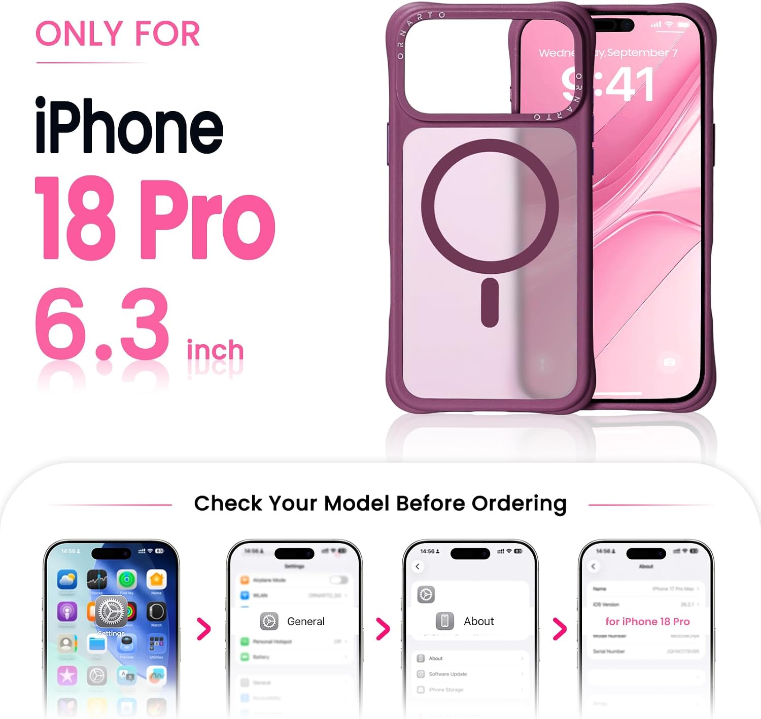 Detalle 2 de ORNARTO iPhone 18 Pro Case