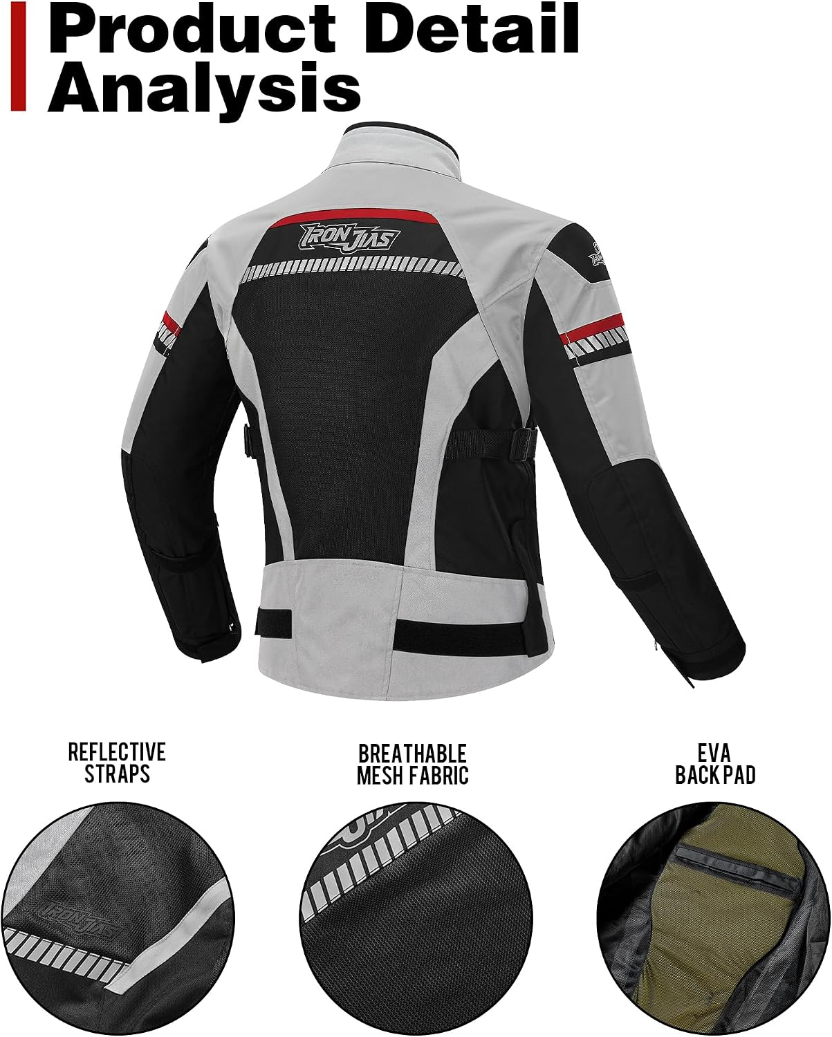 Thumbnail 4 de BORLENI Motorradjacke Sommer Panzerschutz