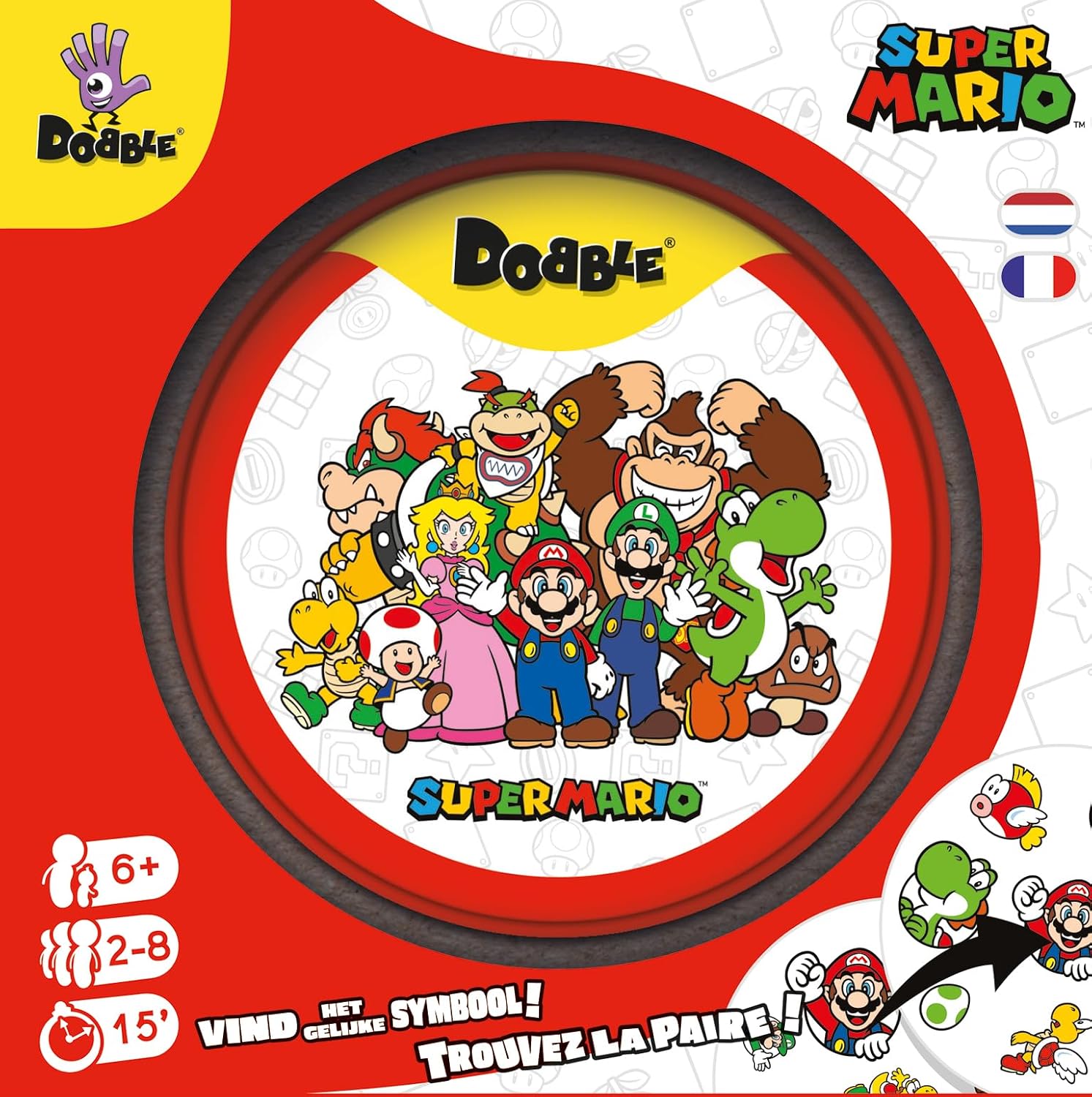 Detalle 2 de Asmodee Dobble Super Mario 15 Min