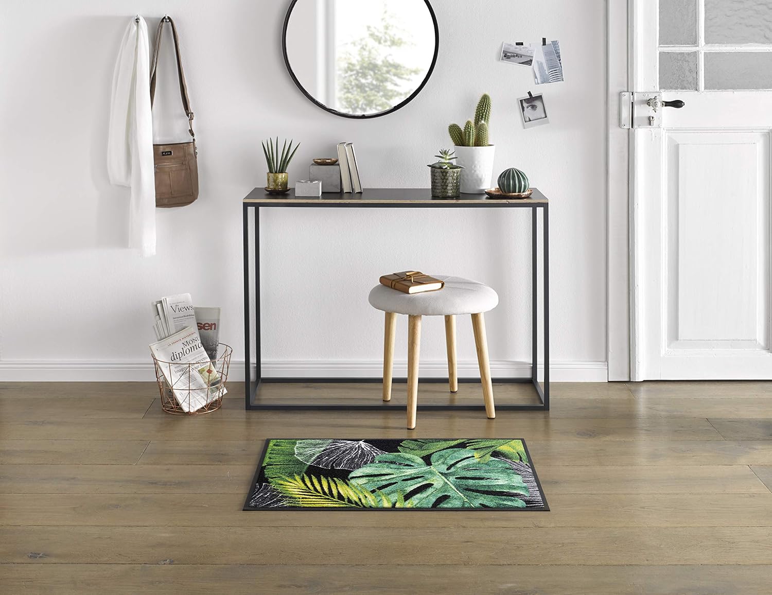 Detalle 2 de wash+dry Neoflora – zielona wycieraczka 50 x 75 cm, do prania
