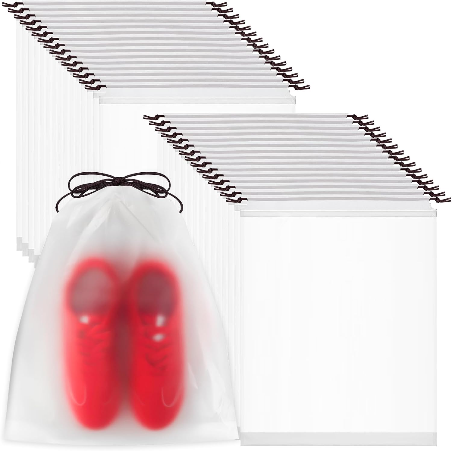 Yoosso 40 PCS shoe bags, 40 x 30 cm clear