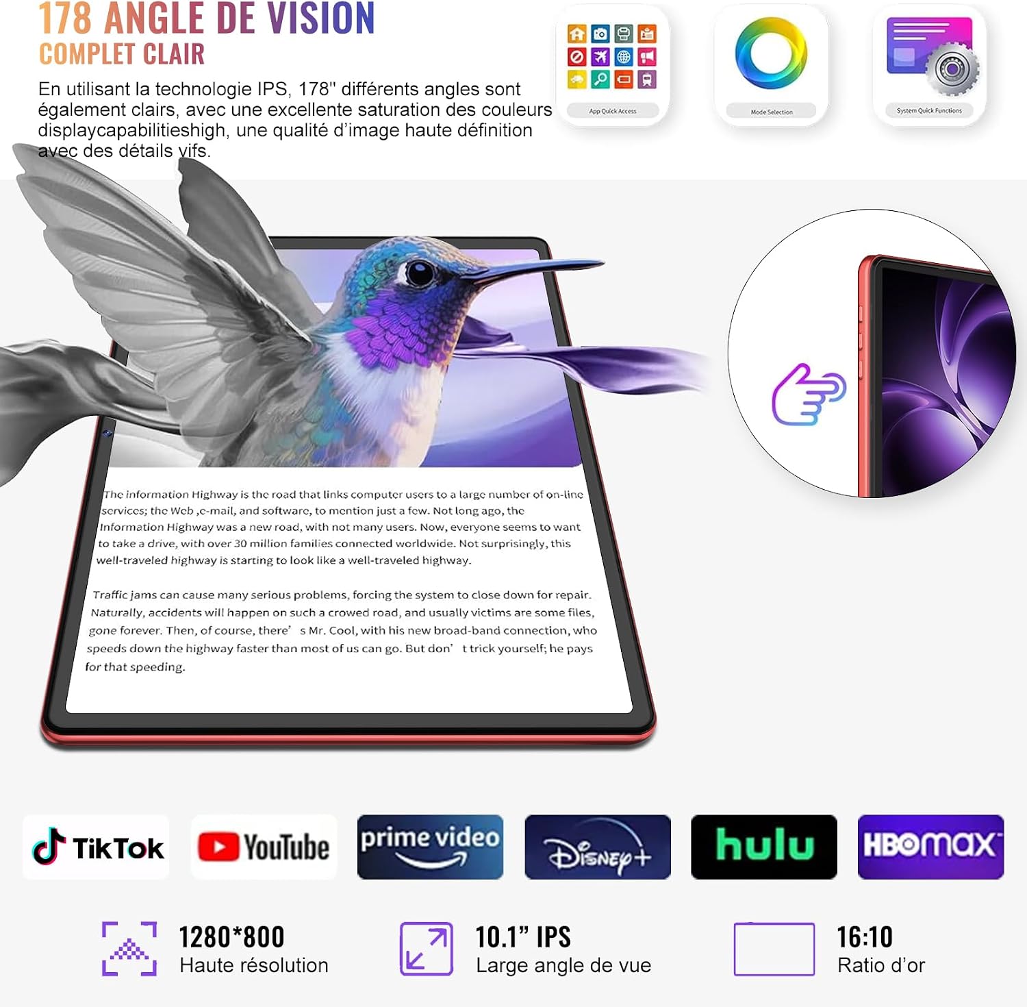 Thumbnail 5 de Gemini AI Android 15 Tablette 10'' 30Go RAM+64Go ROM