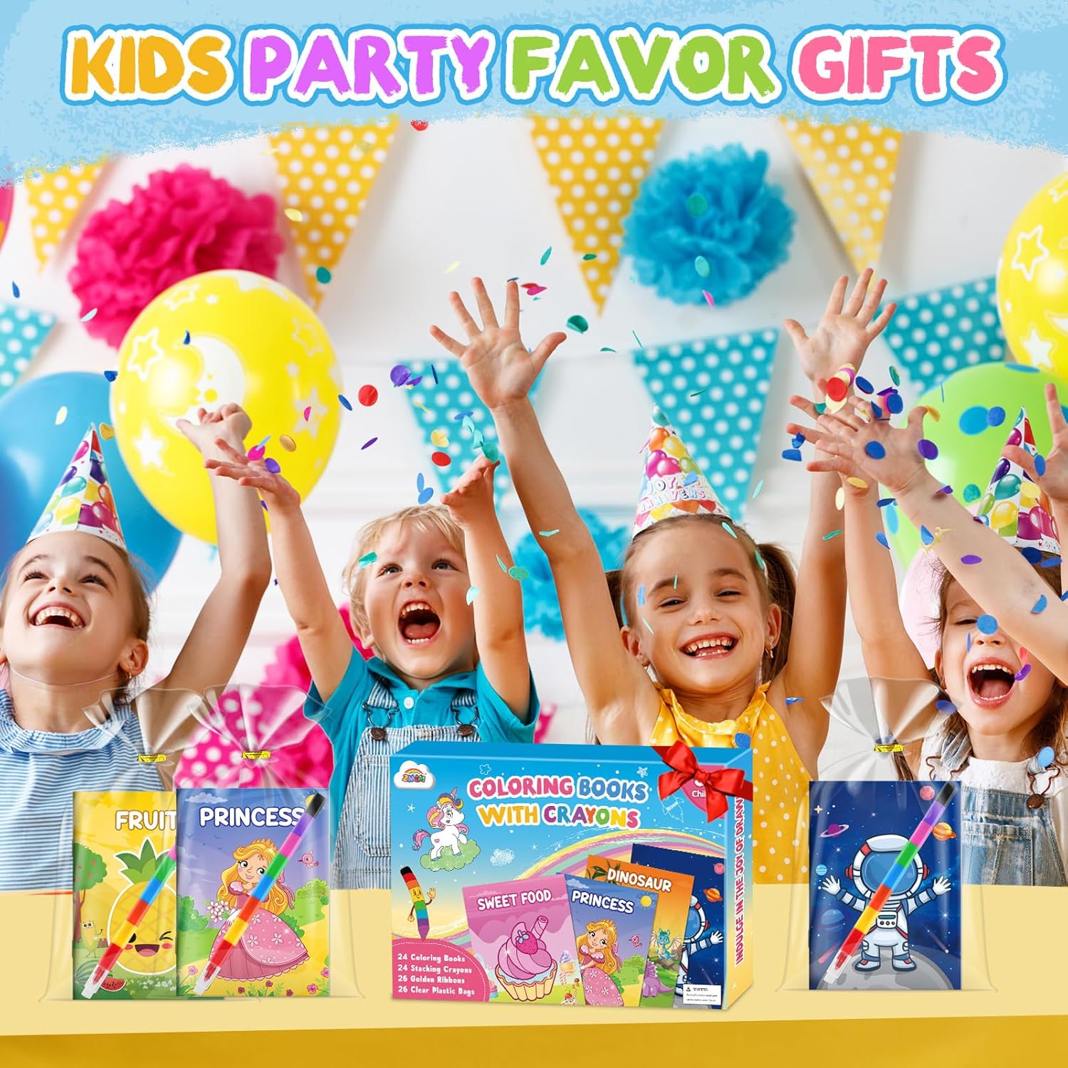 Thumbnail 5 de ZMLM Party Bag Fillers for Kids – 24 Mini Colouring Books & Crayons
