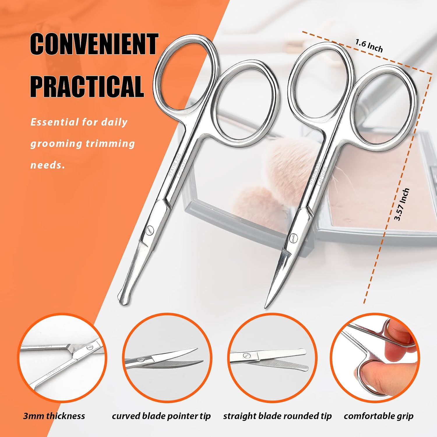 Thumbnail 2 de LePinko PRO 2IN1 Grooming Scissors, 2-Piece Stainless Steel Set