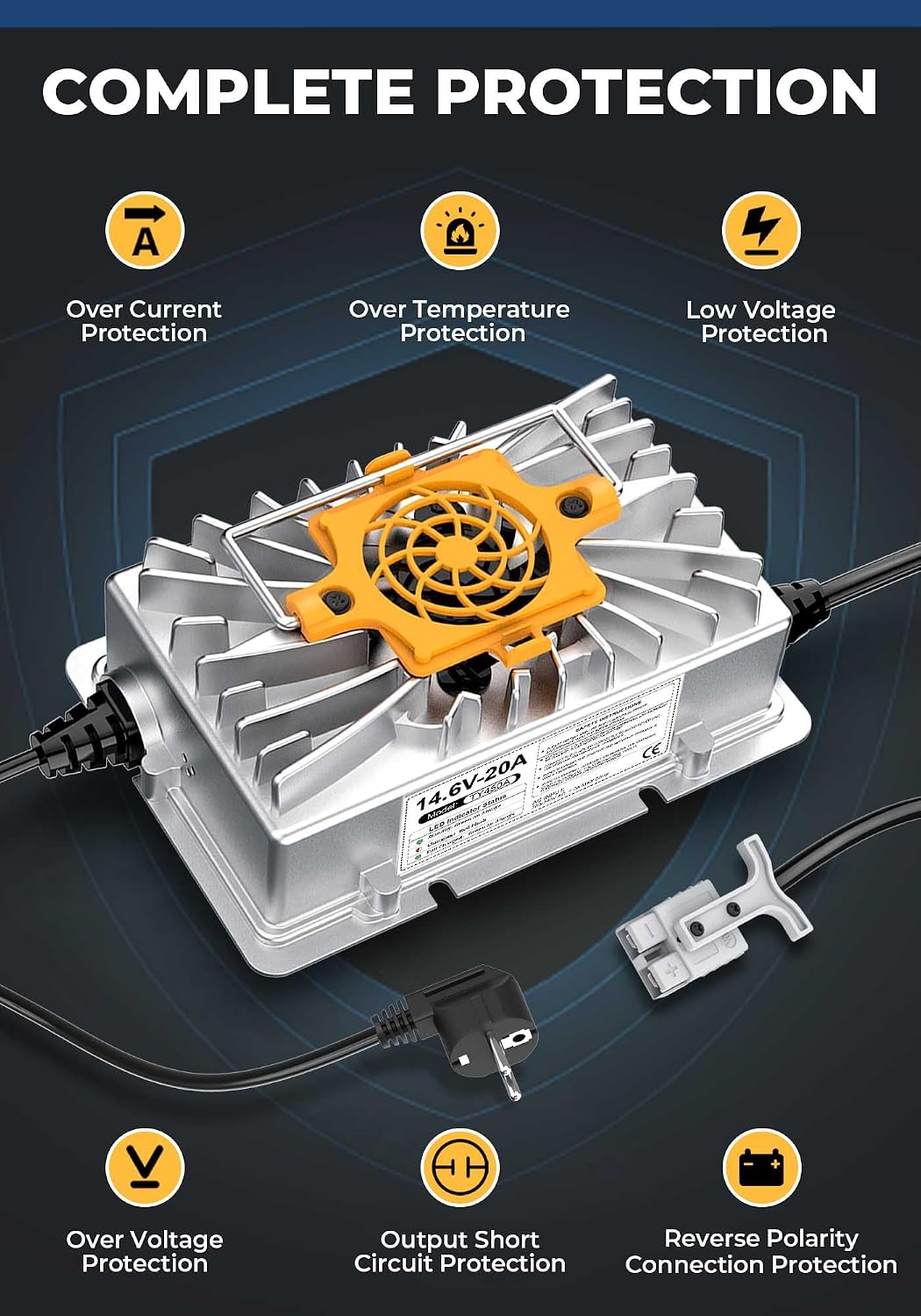 Detalle 2 de LiFePO4 Ladegerät 14,6 V 20 A mit IP67